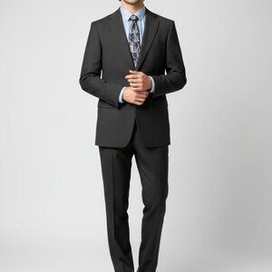 Strellson Wool Suit Charcoal Gray 40 Tall